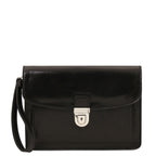 Pochette homme cuir pleine fleur 2 compartiments dragonne MAX