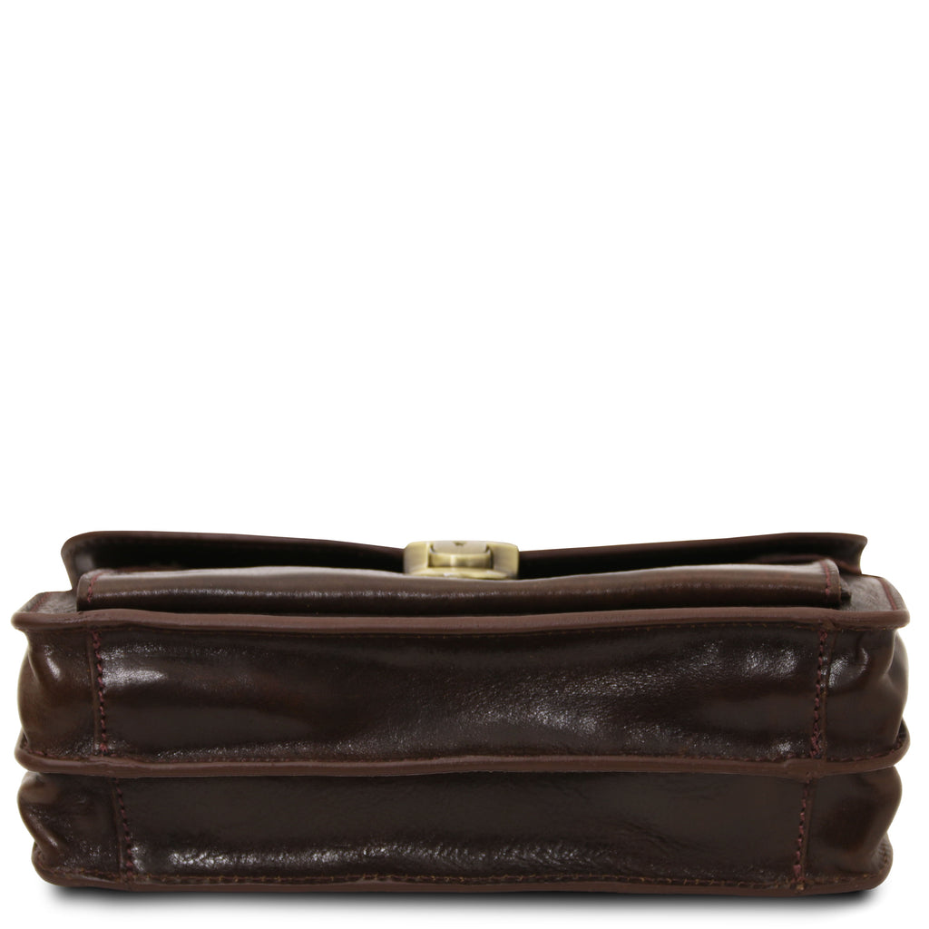 Pochette homme cuir pleine fleur 2 compartiments dragonne MAX