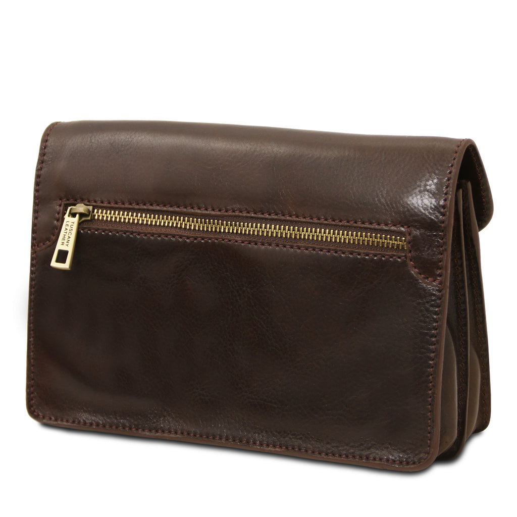 Pochette homme cuir pleine fleur 2 compartiments dragonne MAX