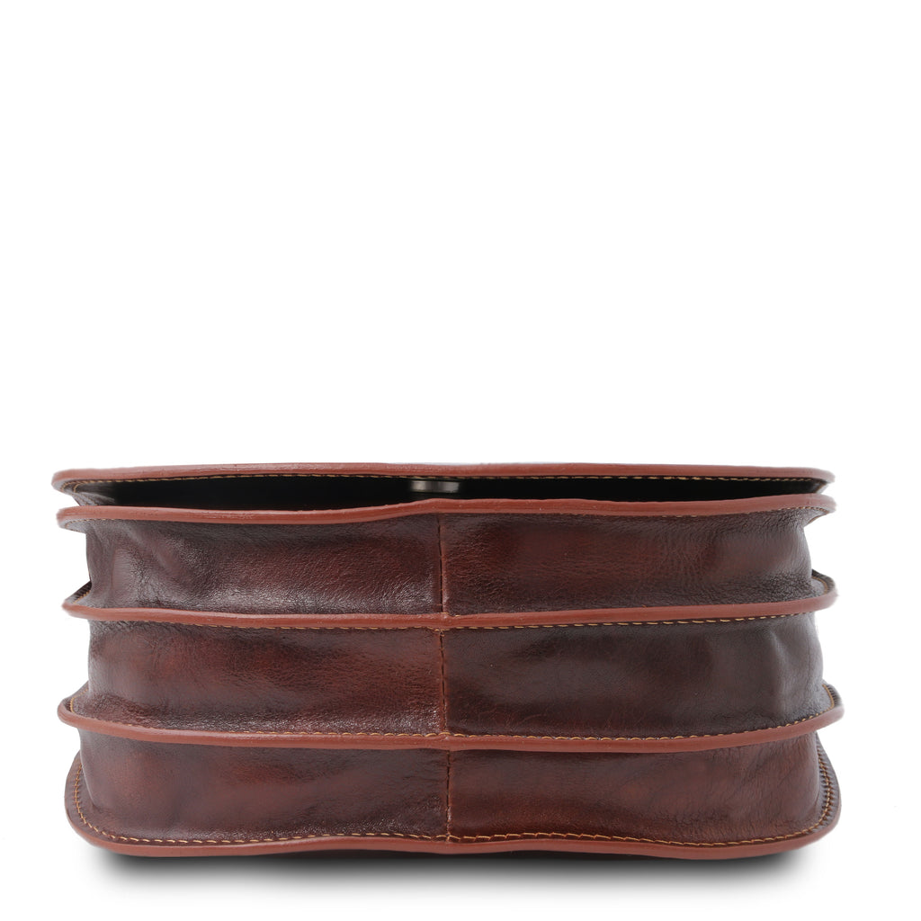 ISABELLA — Sac Saddle en cuir pleine fleur italien