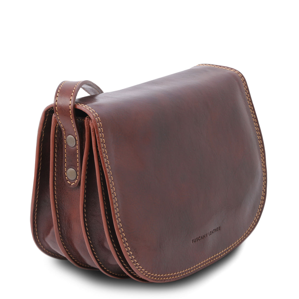 ISABELLA — Sac Saddle en cuir pleine fleur italien