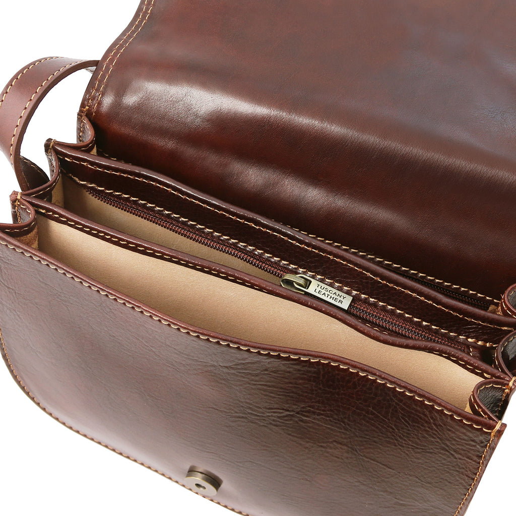 ISABELLA — Sac Saddle en cuir pleine fleur italien