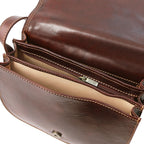 ISABELLA — Sac Saddle en cuir pleine fleur italien