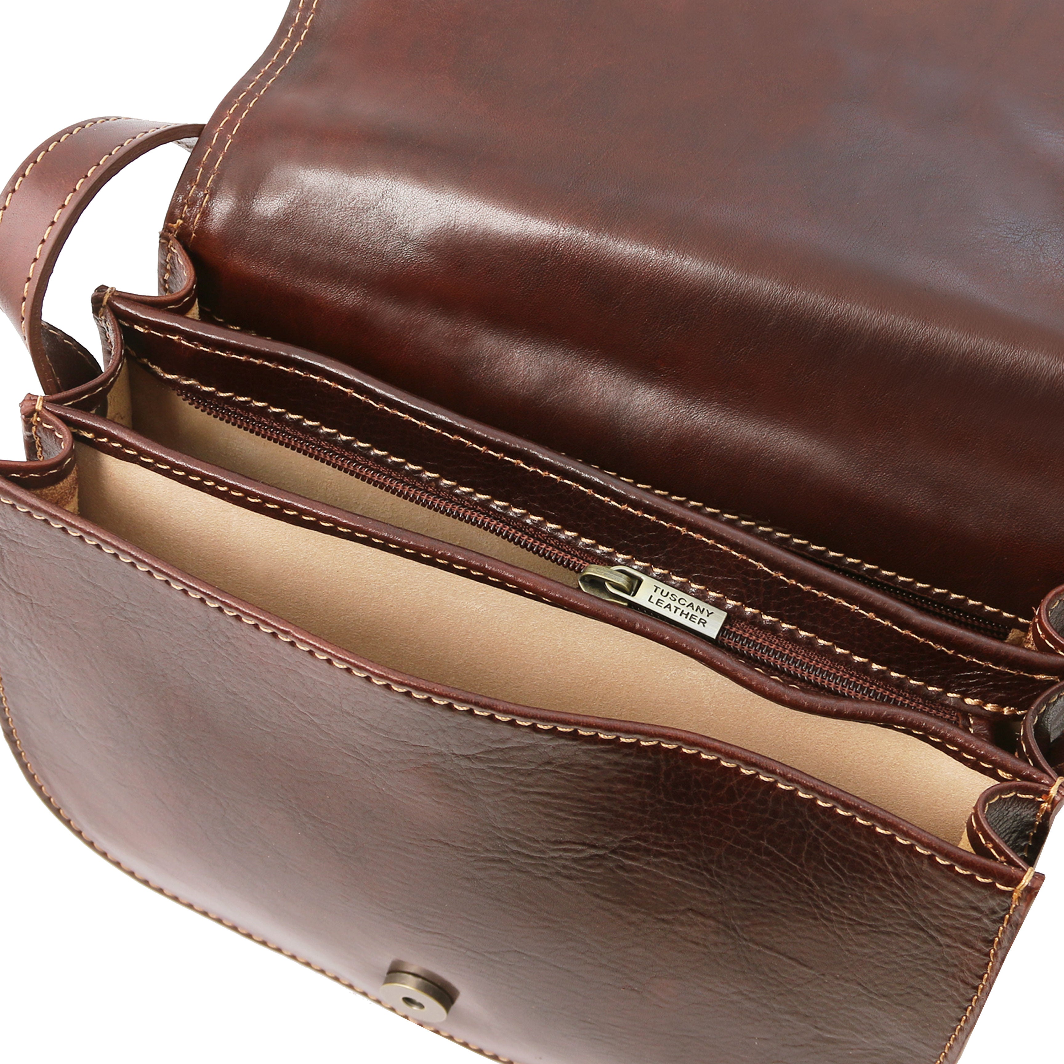 ISABELLA — Sac Saddle en cuir pleine fleur italien