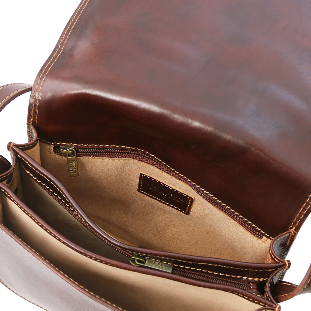 ISABELLA — Sac Saddle en cuir pleine fleur italien