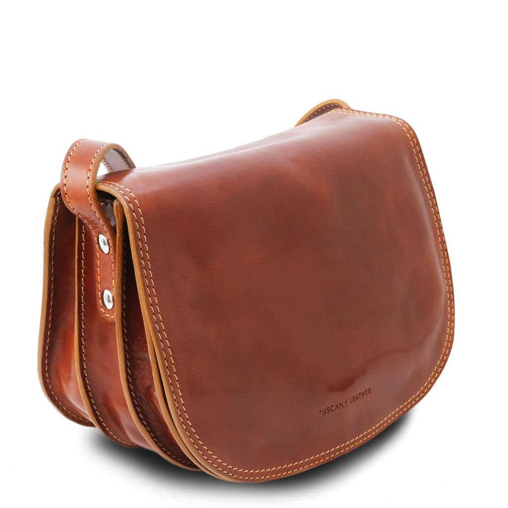 ISABELLA — Sac Saddle en cuir pleine fleur italien