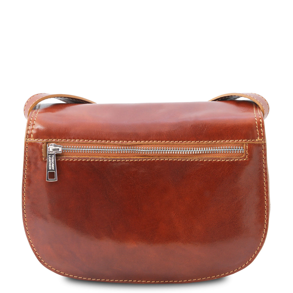 ISABELLA — Sac Saddle en cuir pleine fleur italien