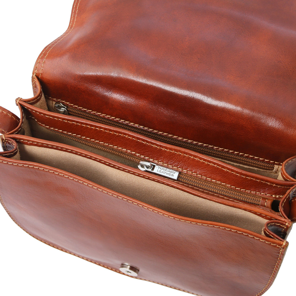 ISABELLA — Sac Saddle en cuir pleine fleur italien
