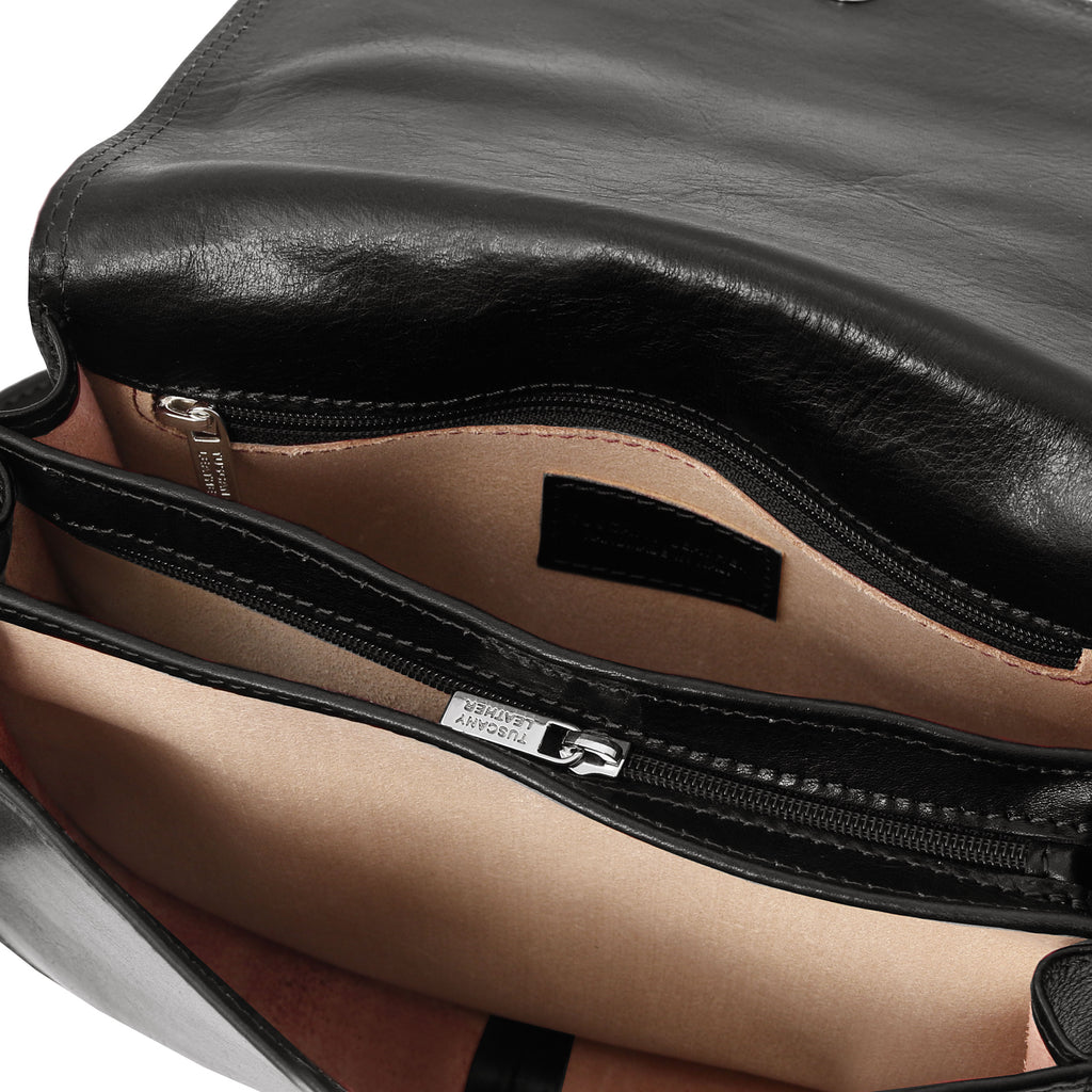ISABELLA — Sac Saddle en cuir pleine fleur italien