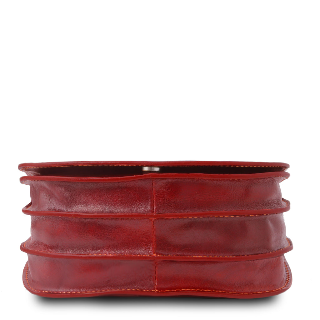ISABELLA — Sac Saddle en cuir pleine fleur italien
