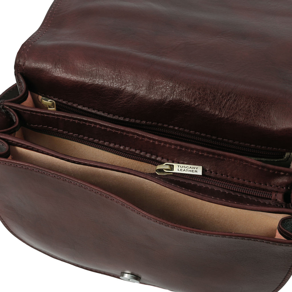 ISABELLA — Sac Saddle en cuir pleine fleur italien