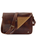 Besace homme MESSENGER DOUBLE cuir PC 15,6 pouces