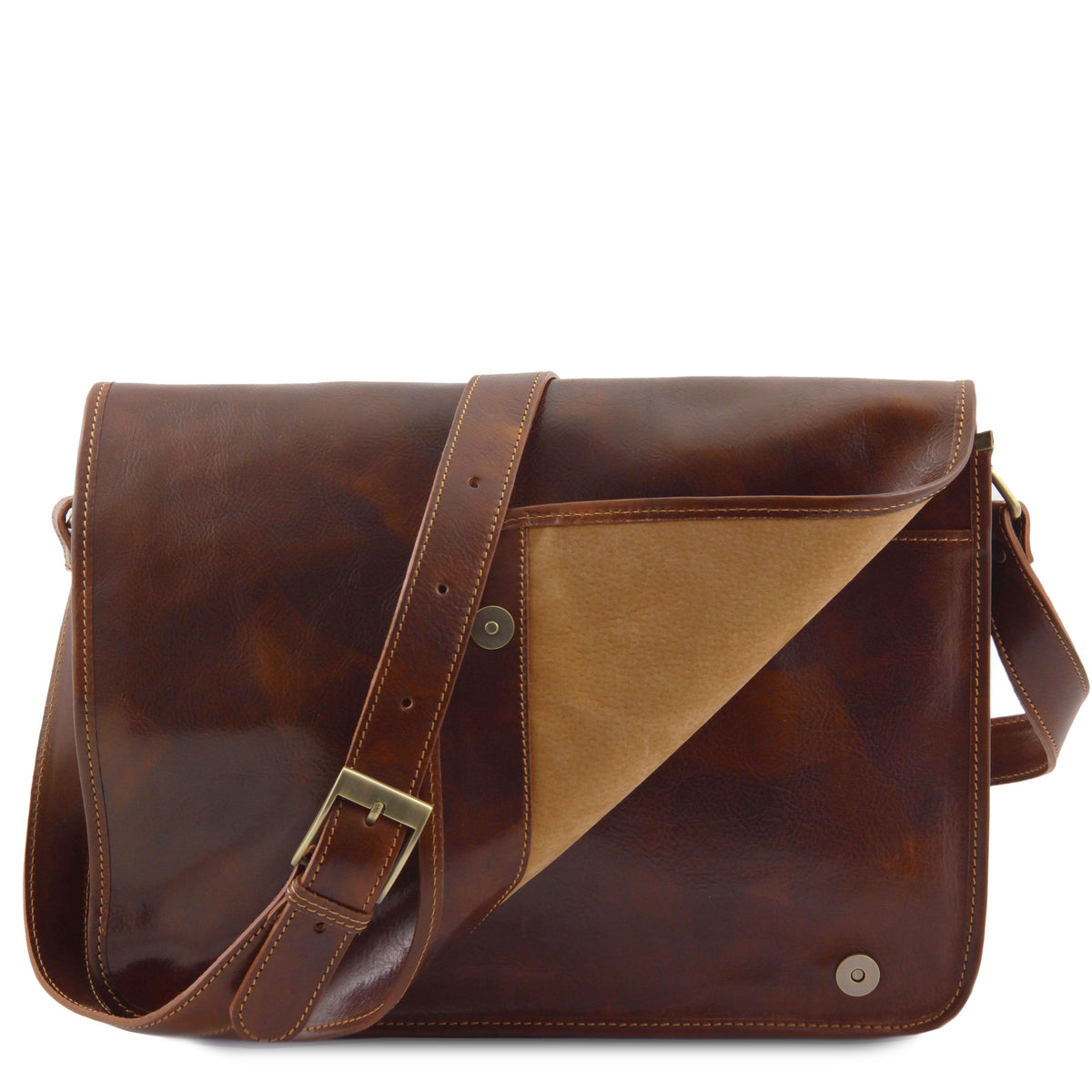 Besace homme MESSENGER DOUBLE cuir PC 15,6 pouces