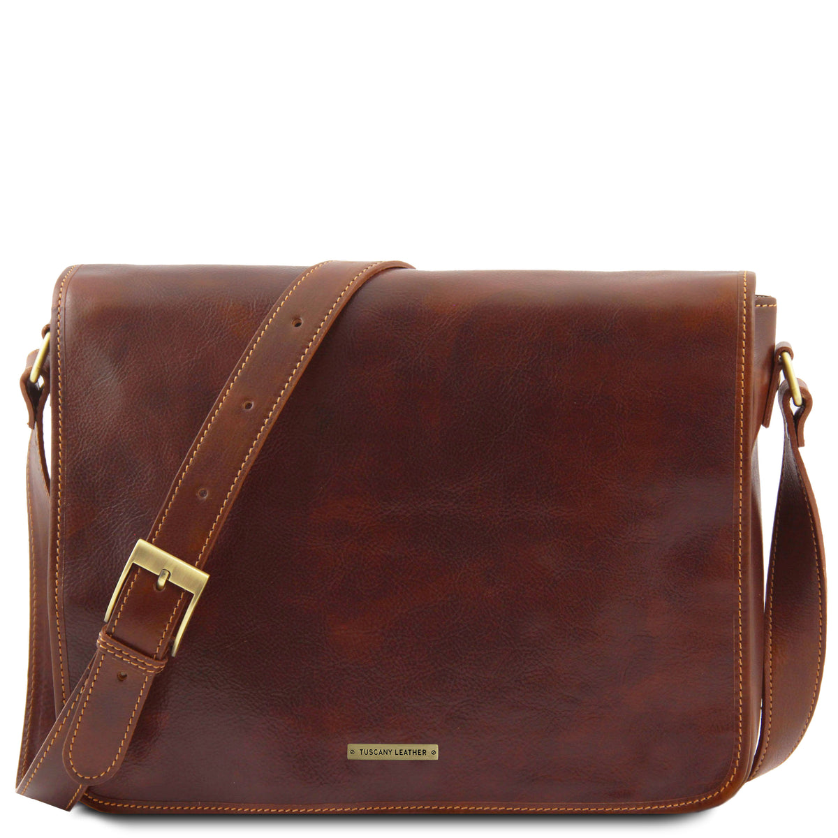 Besace homme MESSENGER DOUBLE cuir PC 15,6 pouces Main image