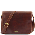Besace homme MESSENGER DOUBLE cuir PC 15,6 pouces