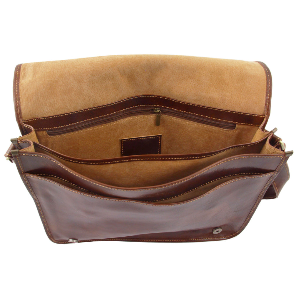 Besace homme MESSENGER DOUBLE cuir PC 15,6 pouces