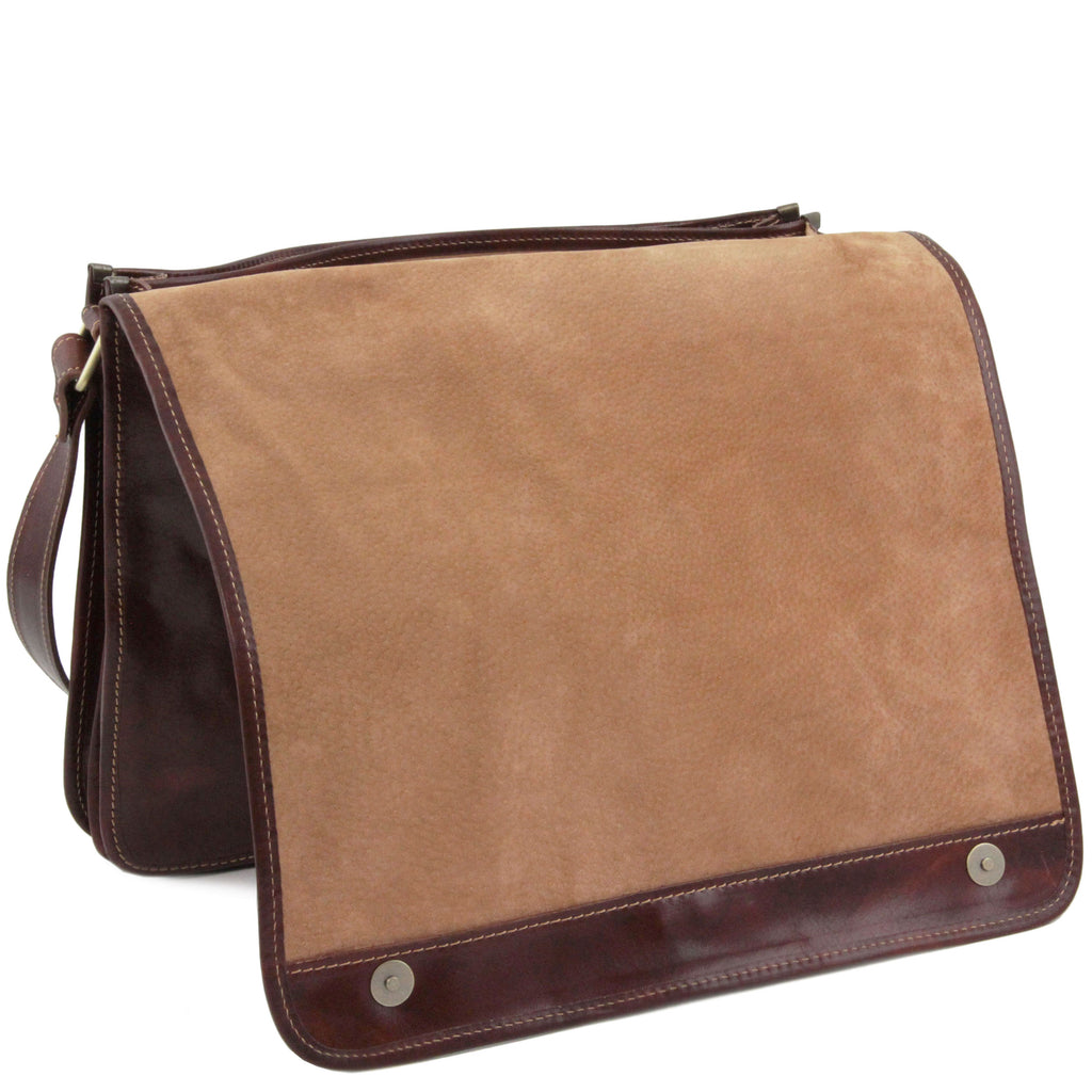 Besace homme MESSENGER DOUBLE cuir PC 15,6 pouces