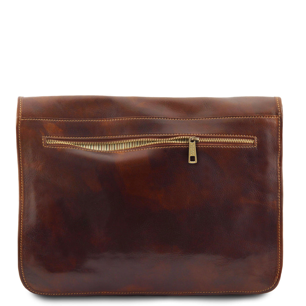 Besace homme MESSENGER DOUBLE cuir PC 15,6 pouces