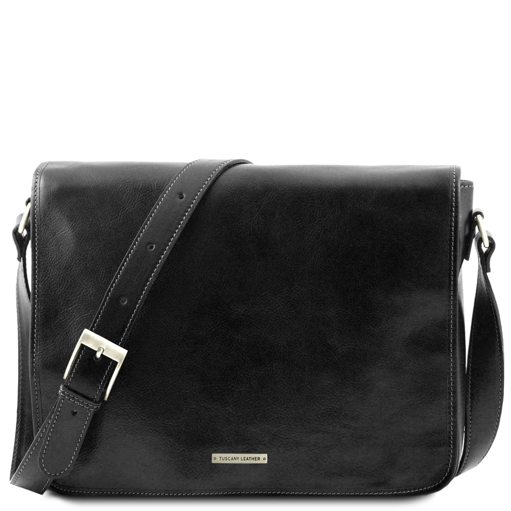 Besace homme MESSENGER DOUBLE cuir PC 15,6 pouces