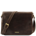 Besace homme MESSENGER DOUBLE cuir PC 15,6 pouces