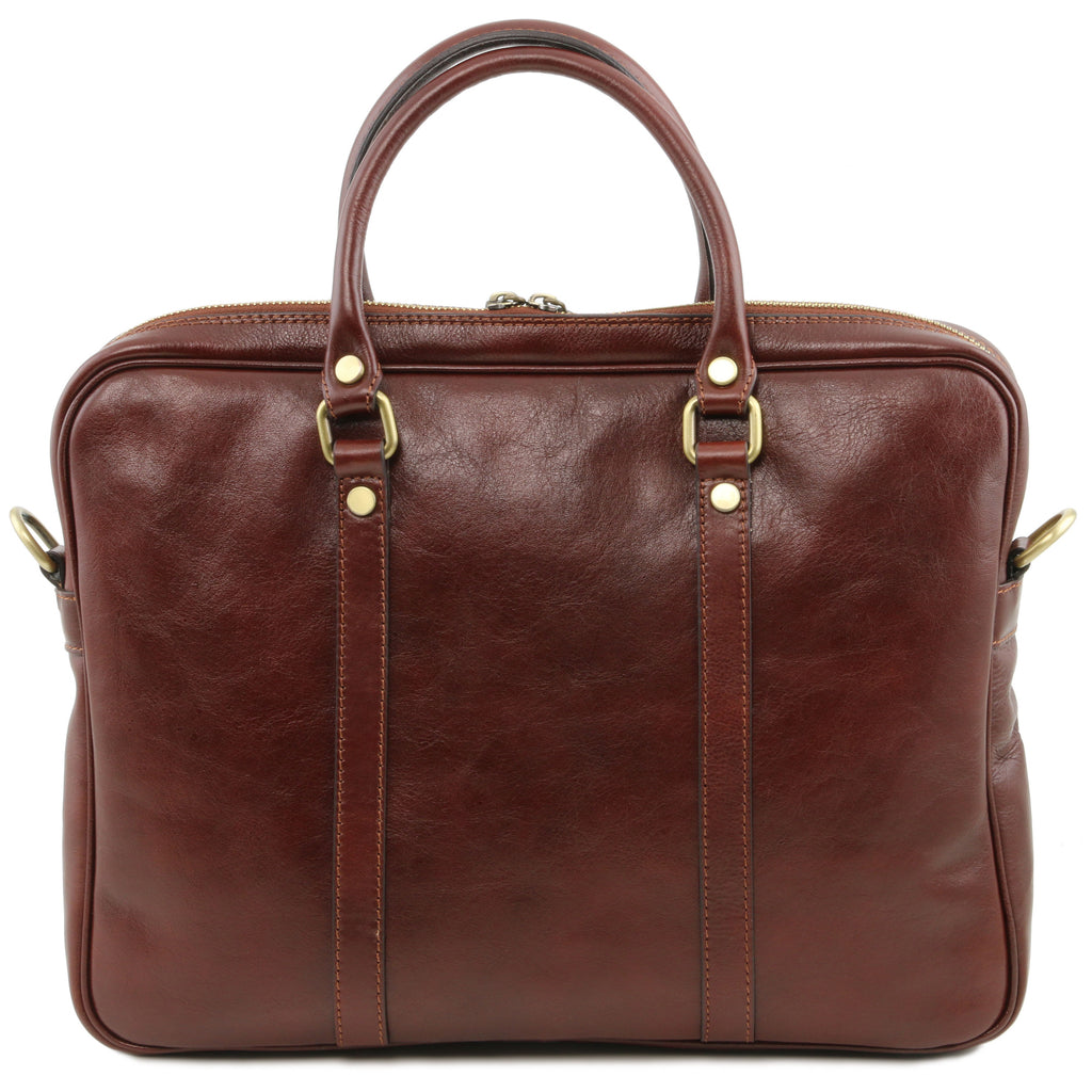 Serviette ordinateur homme cuir pleine fleur 15 pouces PRATO