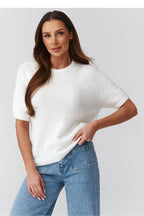  Short sleeve sweater model 224082 Makadamia 