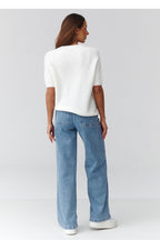  Short sleeve sweater model 224082 Makadamia 