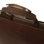 Palermo - Leather briefcase 3 compartments for women
