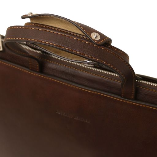 Palermo - Leather briefcase 3 compartments for women