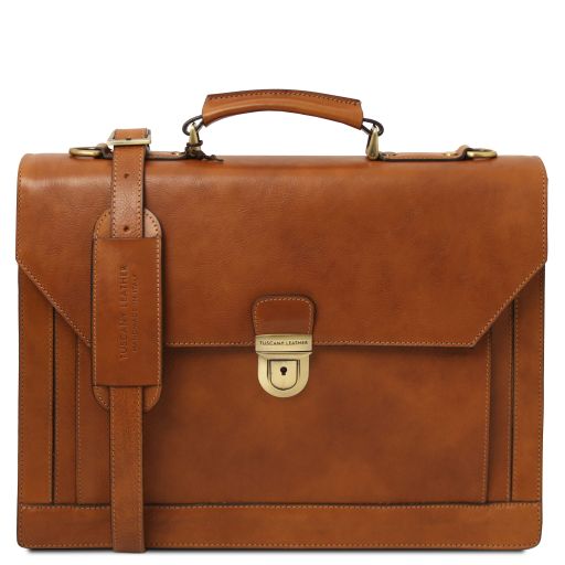 Cremona - Leather briefcase 3 compartments