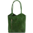 PATTY — Convertible Italian Leather Backpack Bag