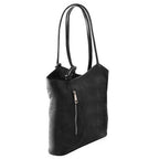PATTY — Convertible Italian Leather Backpack Bag