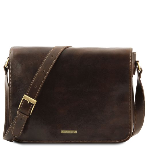 Messenger double - Besace en cuir