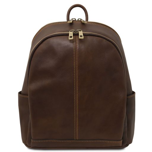 Canberra - 2 Compartments leather backpack