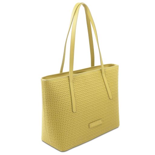 DEDALO — Woven Printed Leather Shopping Bag