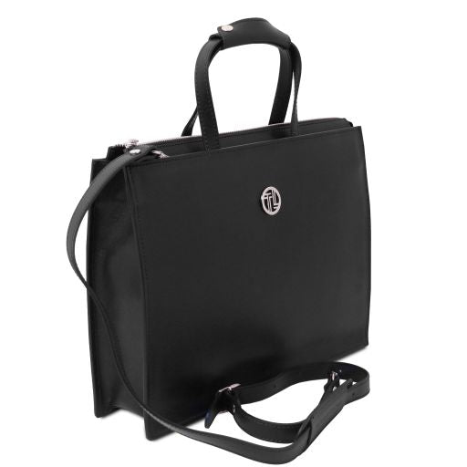 Palermo - Serviette en cuir Saffiano avec 3 compartiments