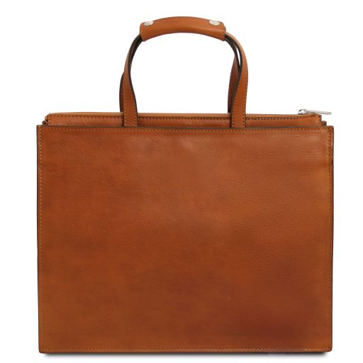Palermo - Leather briefcase 3 compartments for women