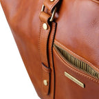 TL Voyager - Leather travel bag with front pocket