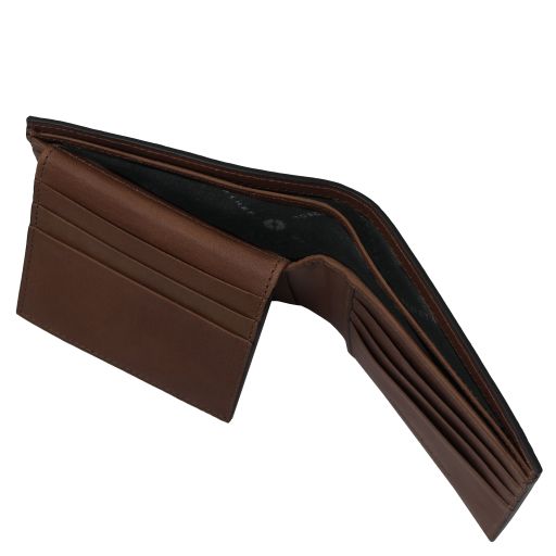 Elégant portefeuille en cuir pour homme avec 3 volets