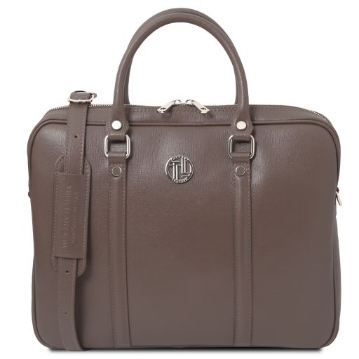 Prato - Elégante serviette pour portable en cuir Saffiano
