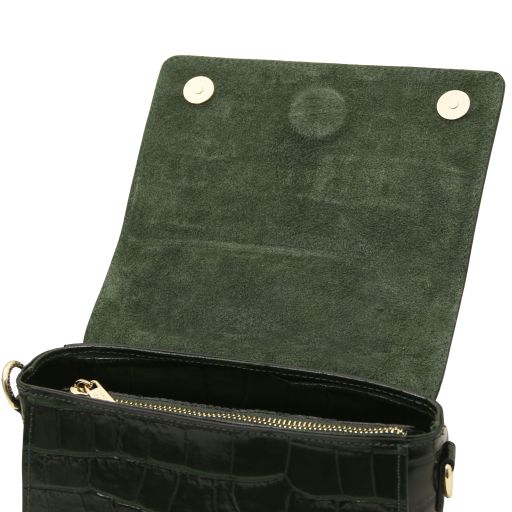 Croque - Croc print leather handbag