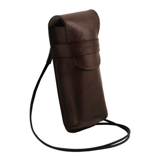 Exclusive leather crossbody case for glasses