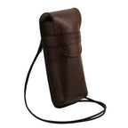 Exclusive leather crossbody case for glasses