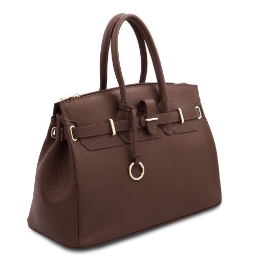 TL Bag - Leather handbag with golden hardware