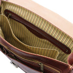 Mantova - Leather multi compartment TL SMART briefcase with flap