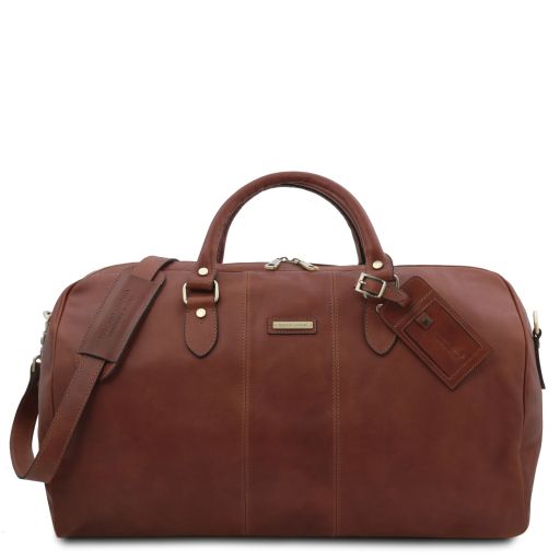 Lisbona - Travel leather duffle bag - Large size