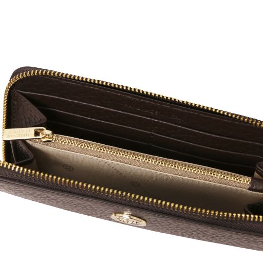 Financier - Elégant Portefeuille en cuir entièrement zippée