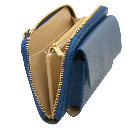 Urania - Portefeuille/supporte pour téléphone en cuir avec bandoulière