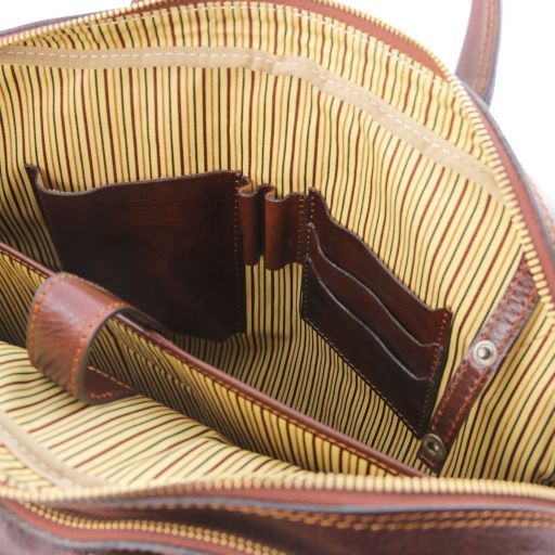 Urbino - Cartable en cuir porte ordinateur 2 compartiments avec poche frontale