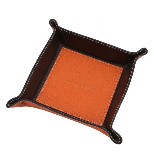 Leather valet tray